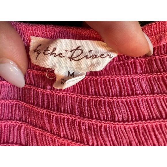 Gorgeous By The River Pink Feminine Maxi Dress with Flower Size Medium - Picture 4 of 4